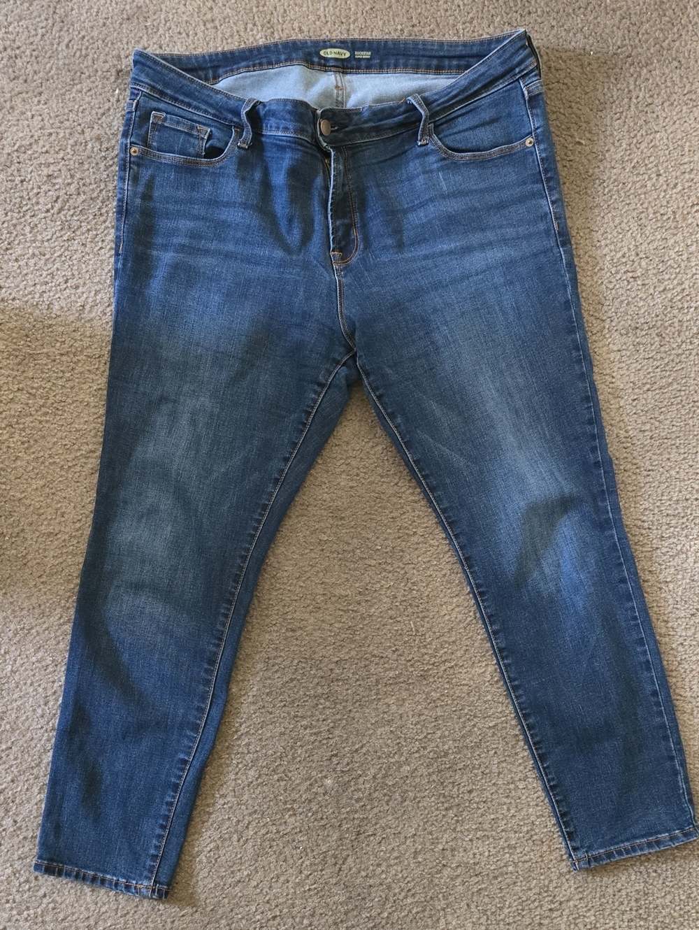 Old Navy Women's Rockstar Skinny Jeans in Dark Blue Wash